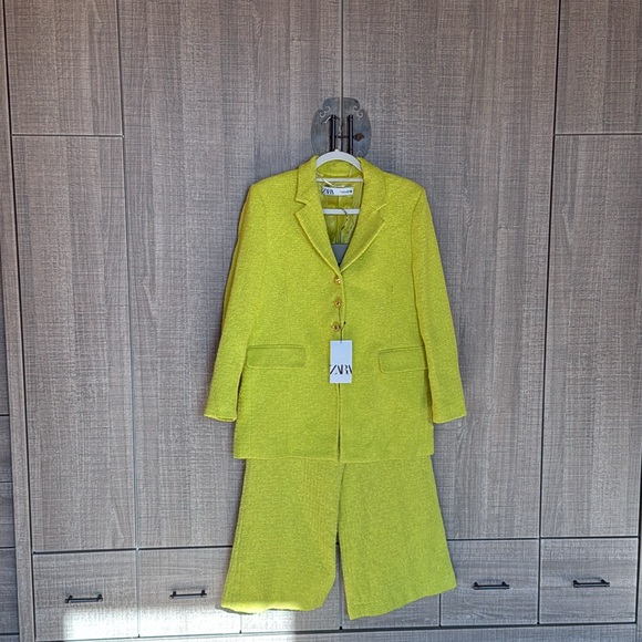 Zara Textured Blazer And Culotte Trousers Set - Picture 12 of 17